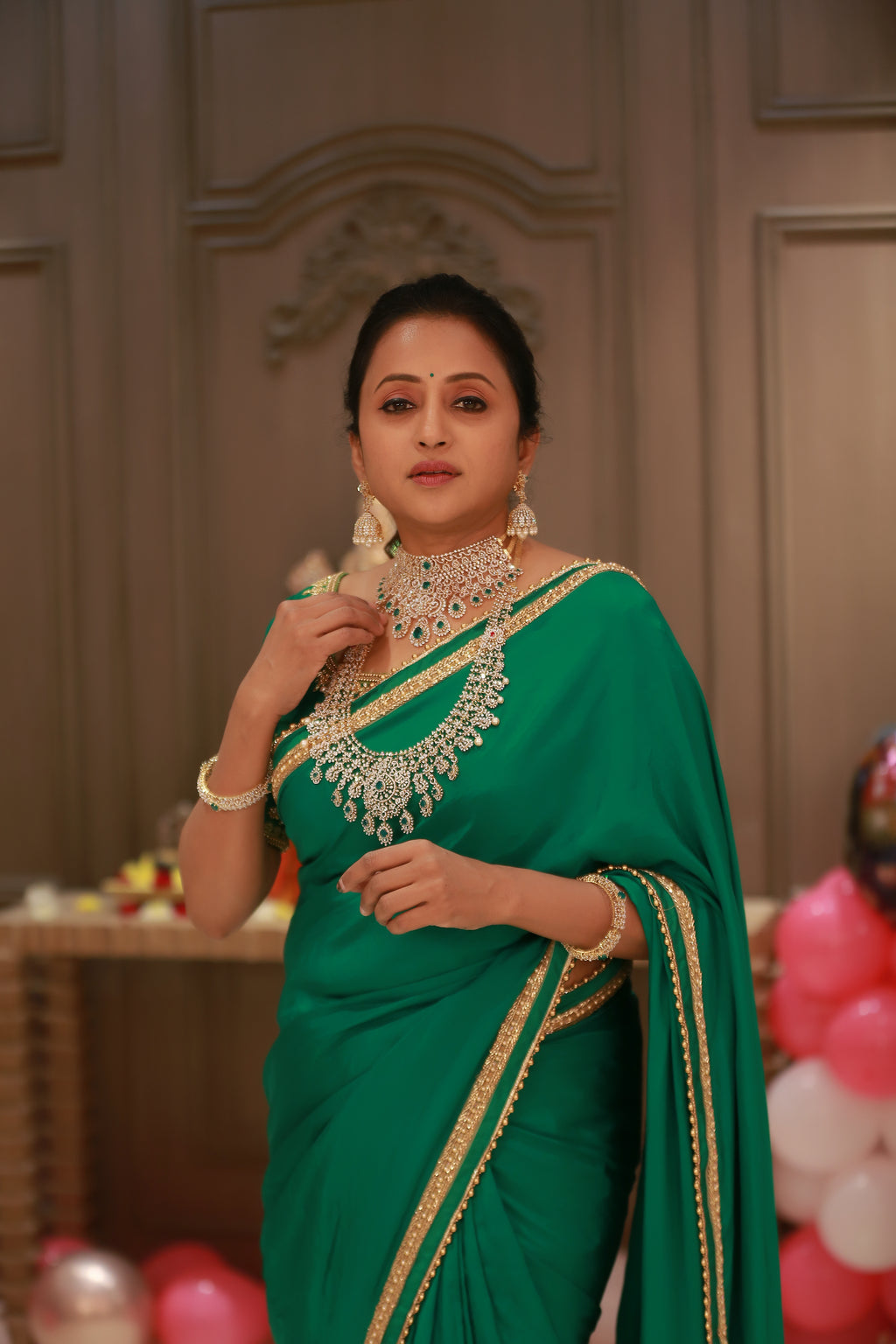 Green Silk Saree with Blouse