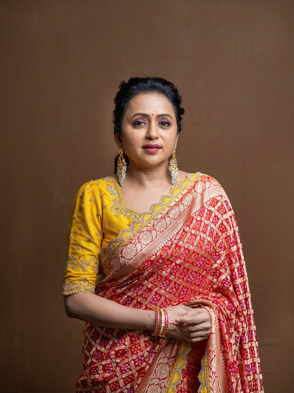 Red Banarasi Saree with Blouse