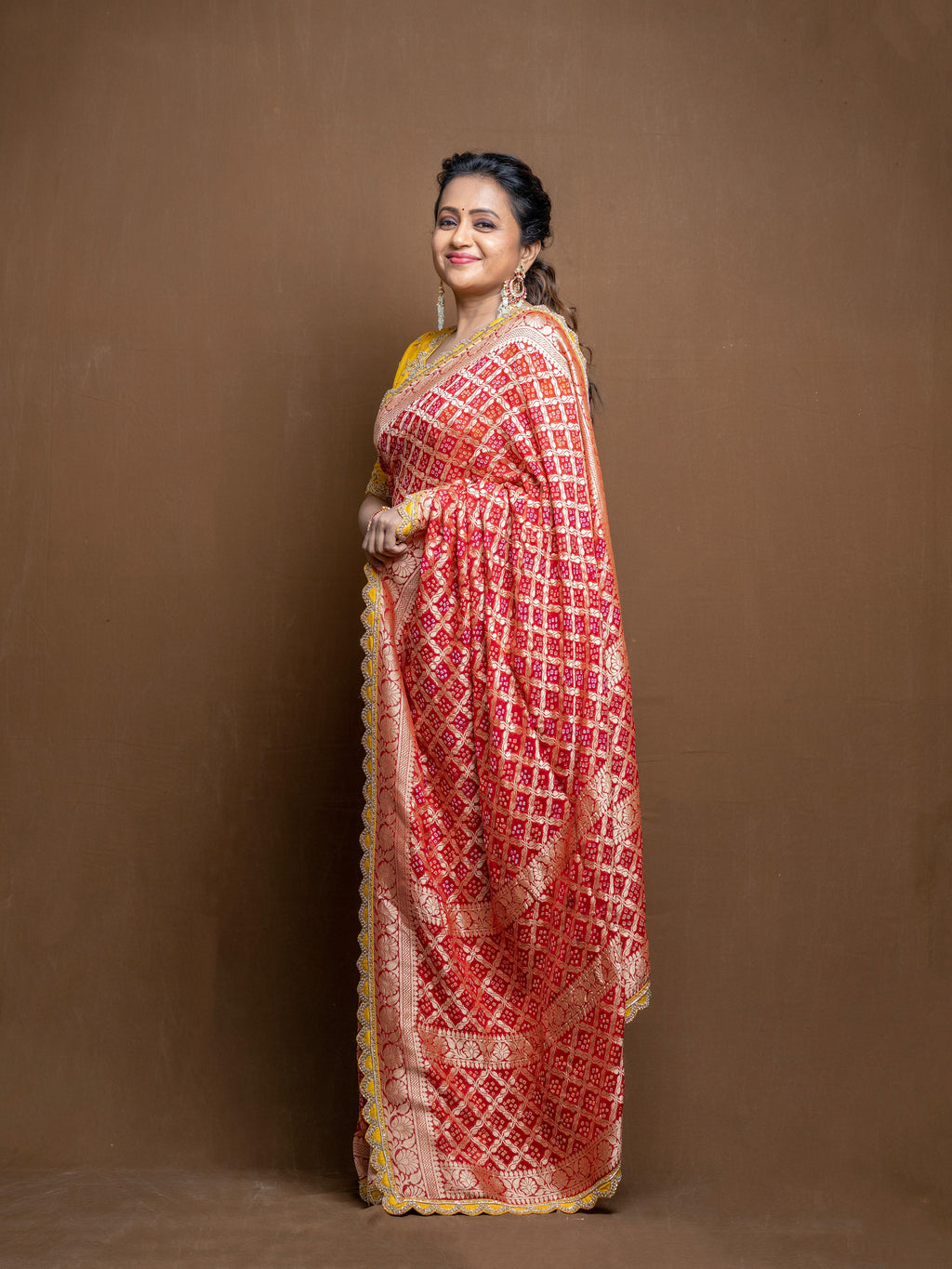 Red Banarasi Saree with Blouse