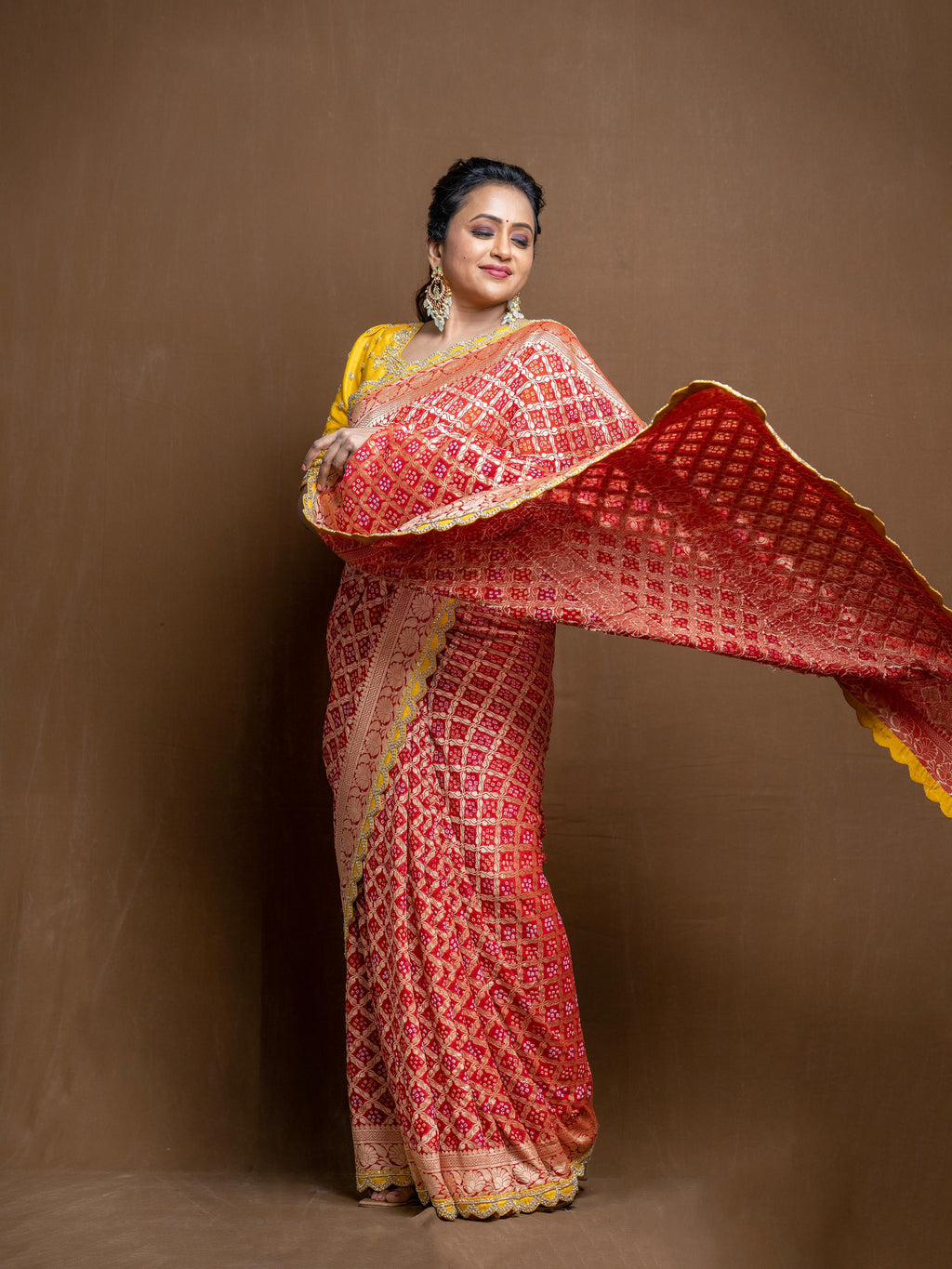 Red Banarasi Saree with Blouse