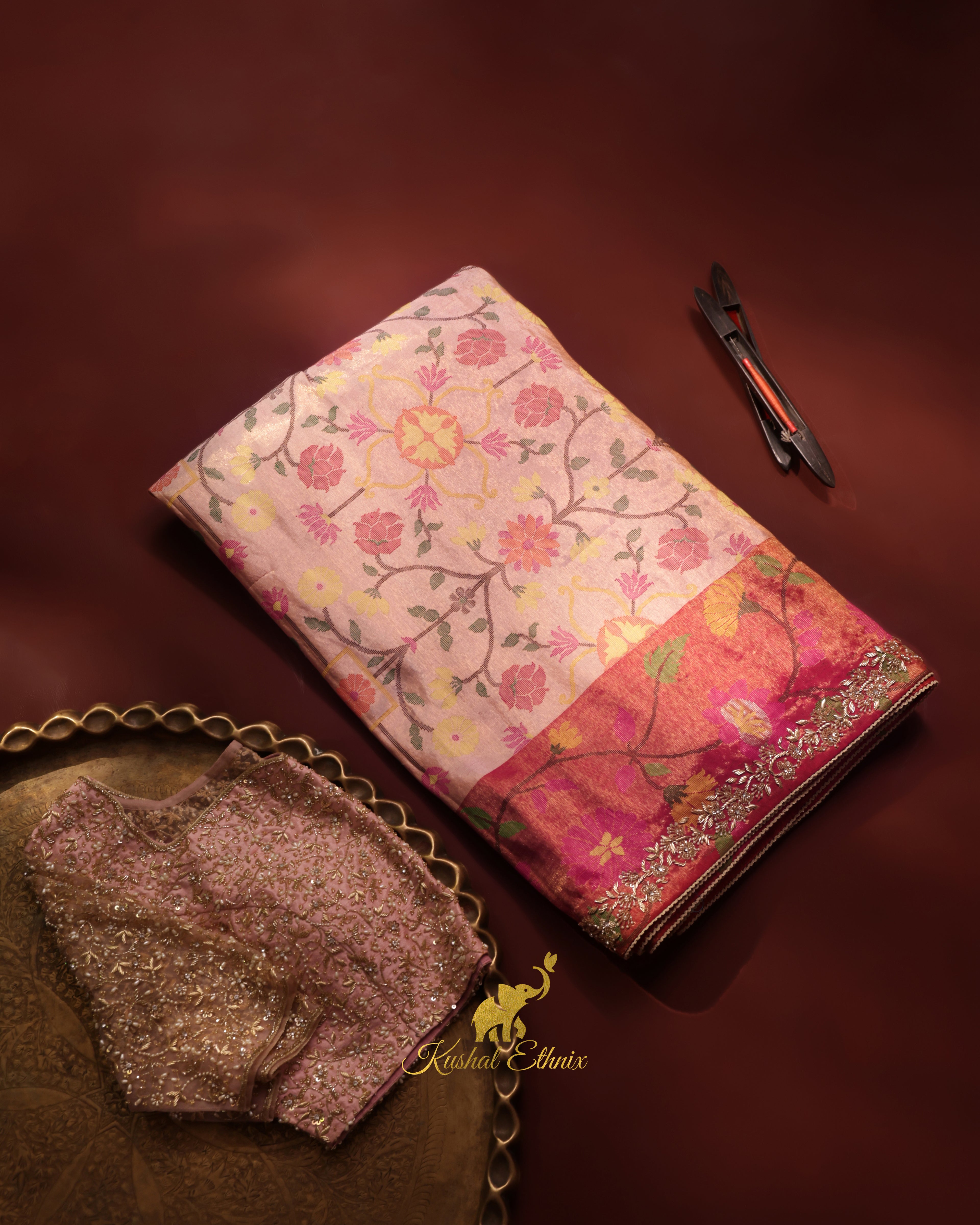 4*4 Ply Pure Zarikota Saree with Blouse