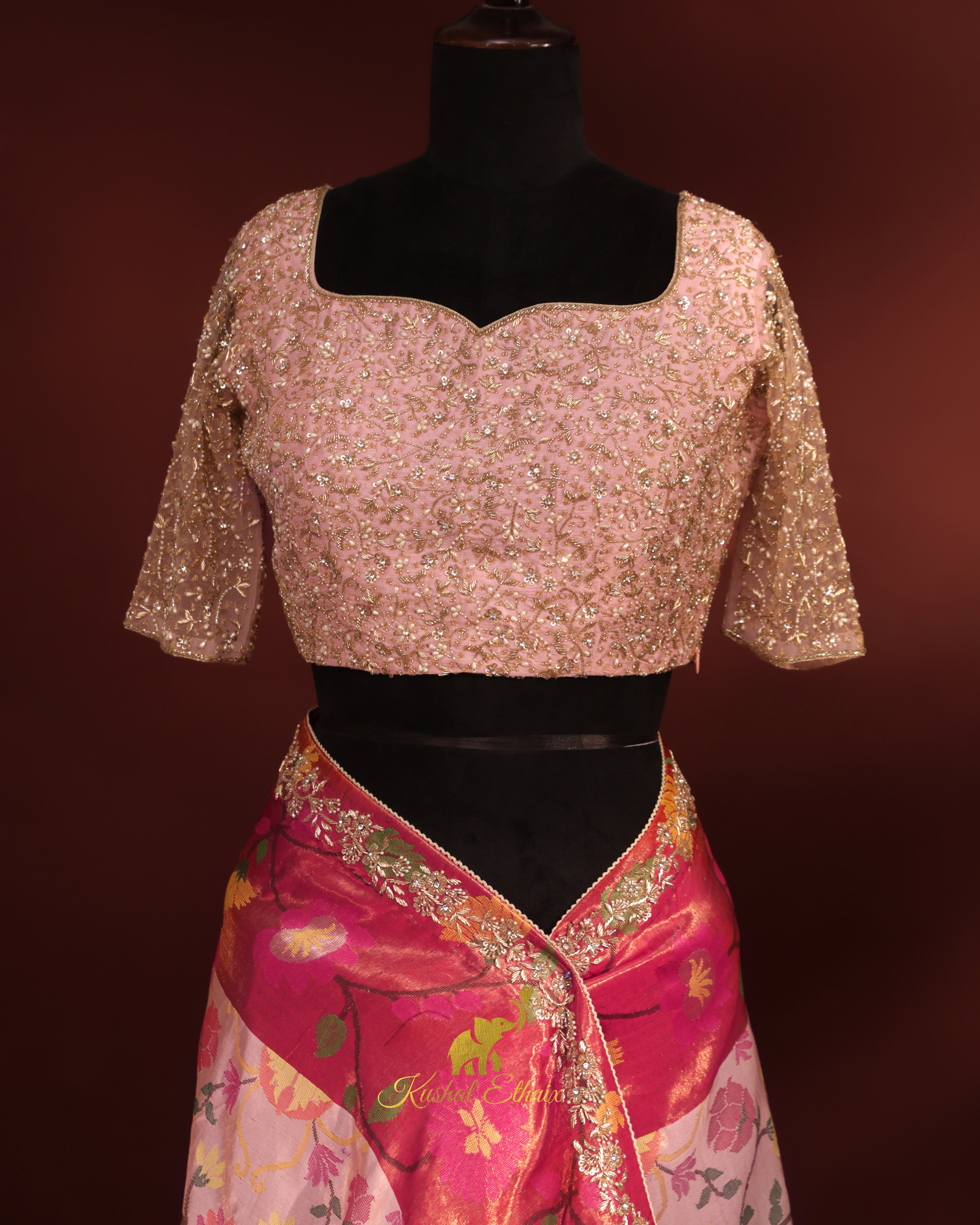 4*4 Ply Pure Zarikota Saree with Blouse