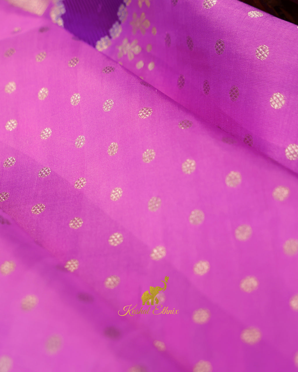 Orchid Purple Venkatagiri Pattu Saree with Silver Zari