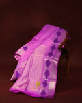 Orchid Purple Venkatagiri Pattu Saree with Silver Zari