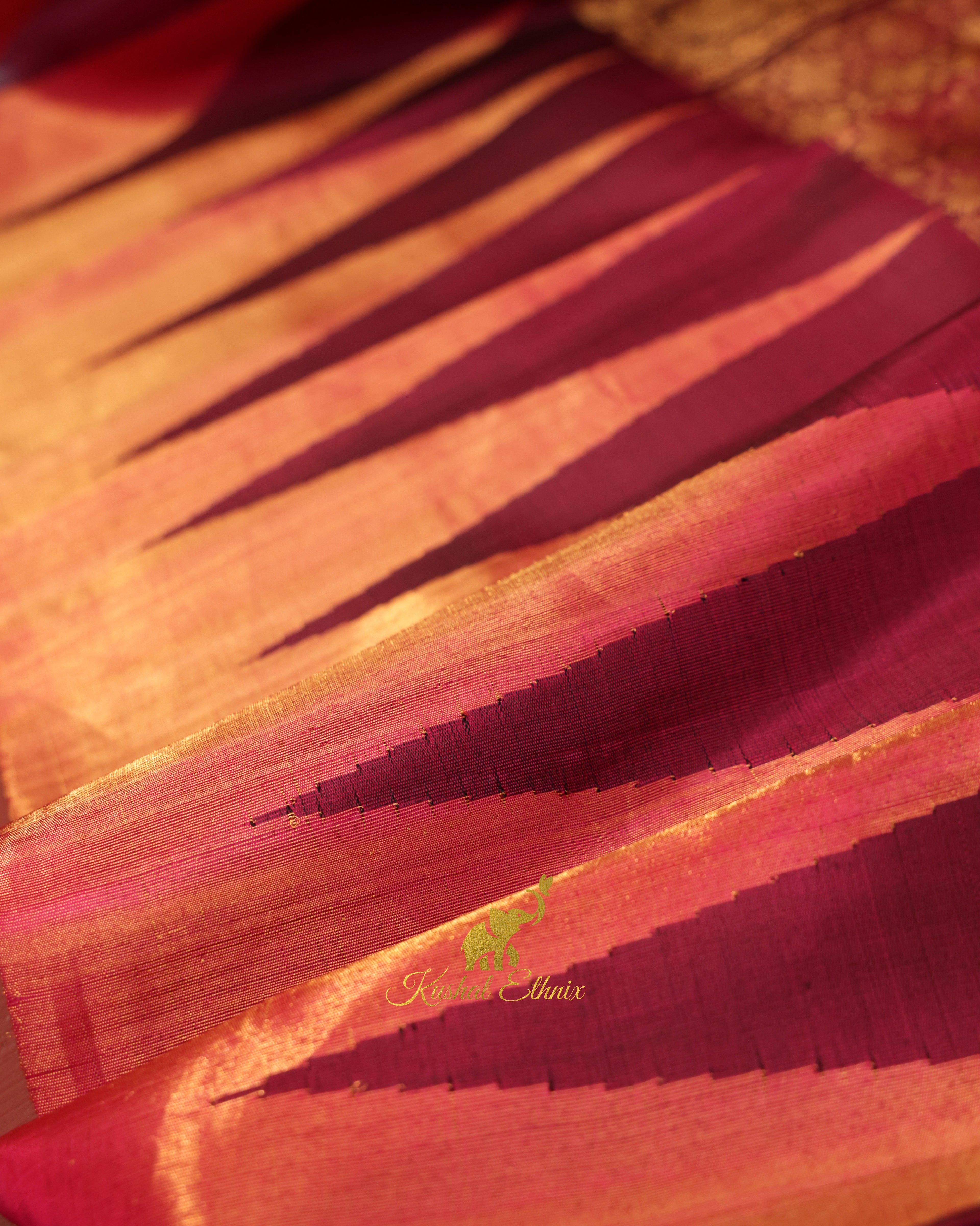 Mint Green Gadwal Silk Saree with Tissue Temple Border