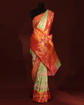 Pastel Green Paithani Saree with Petit Point Work