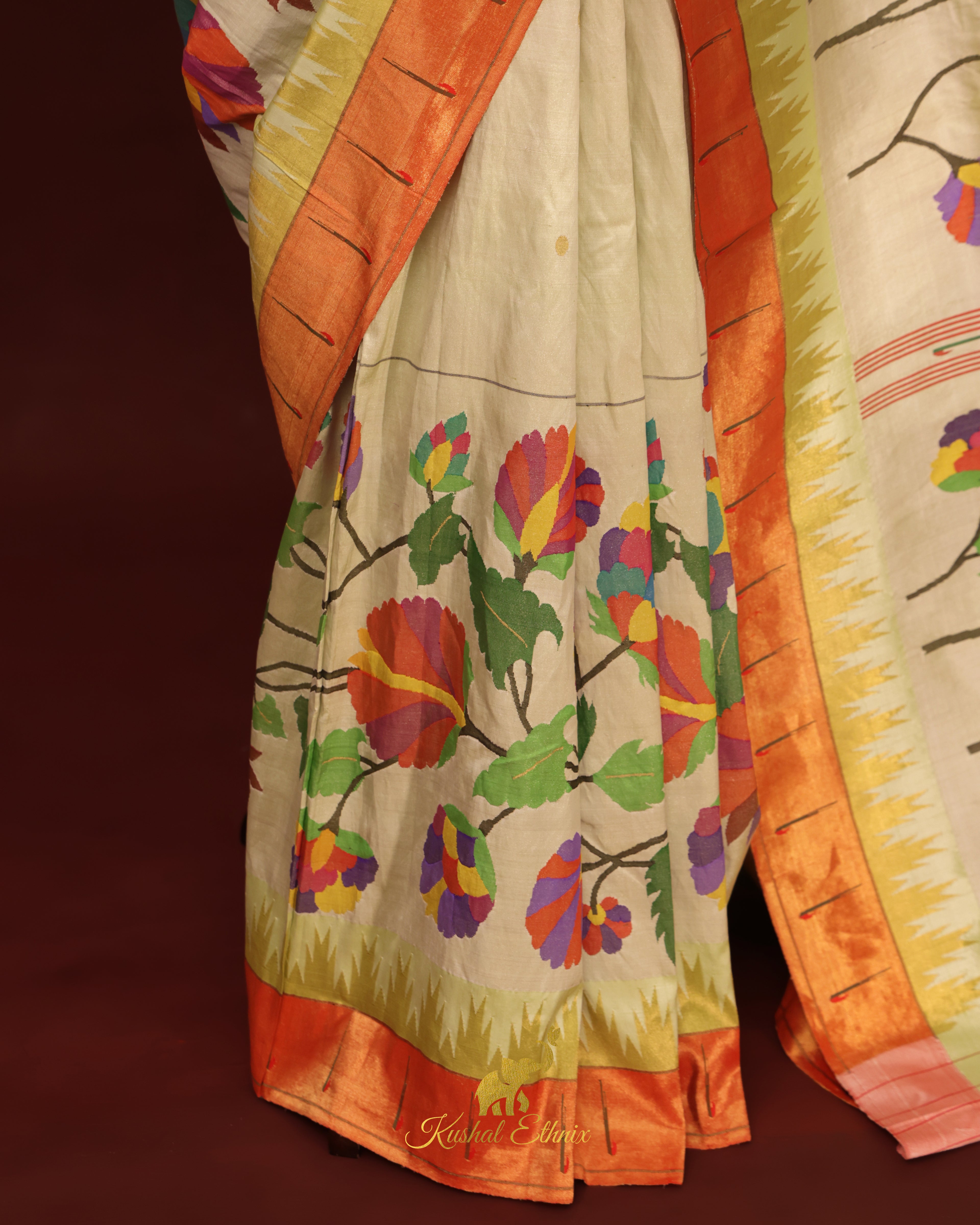 Pista Green Paithani Saree with Single Muniya Border