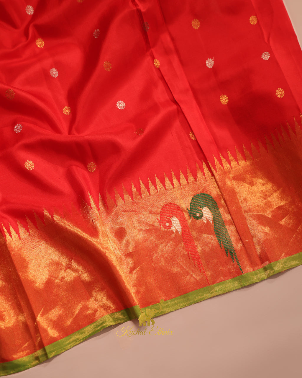 Sky Blue and Black Gadwal Saree with Paithani Border