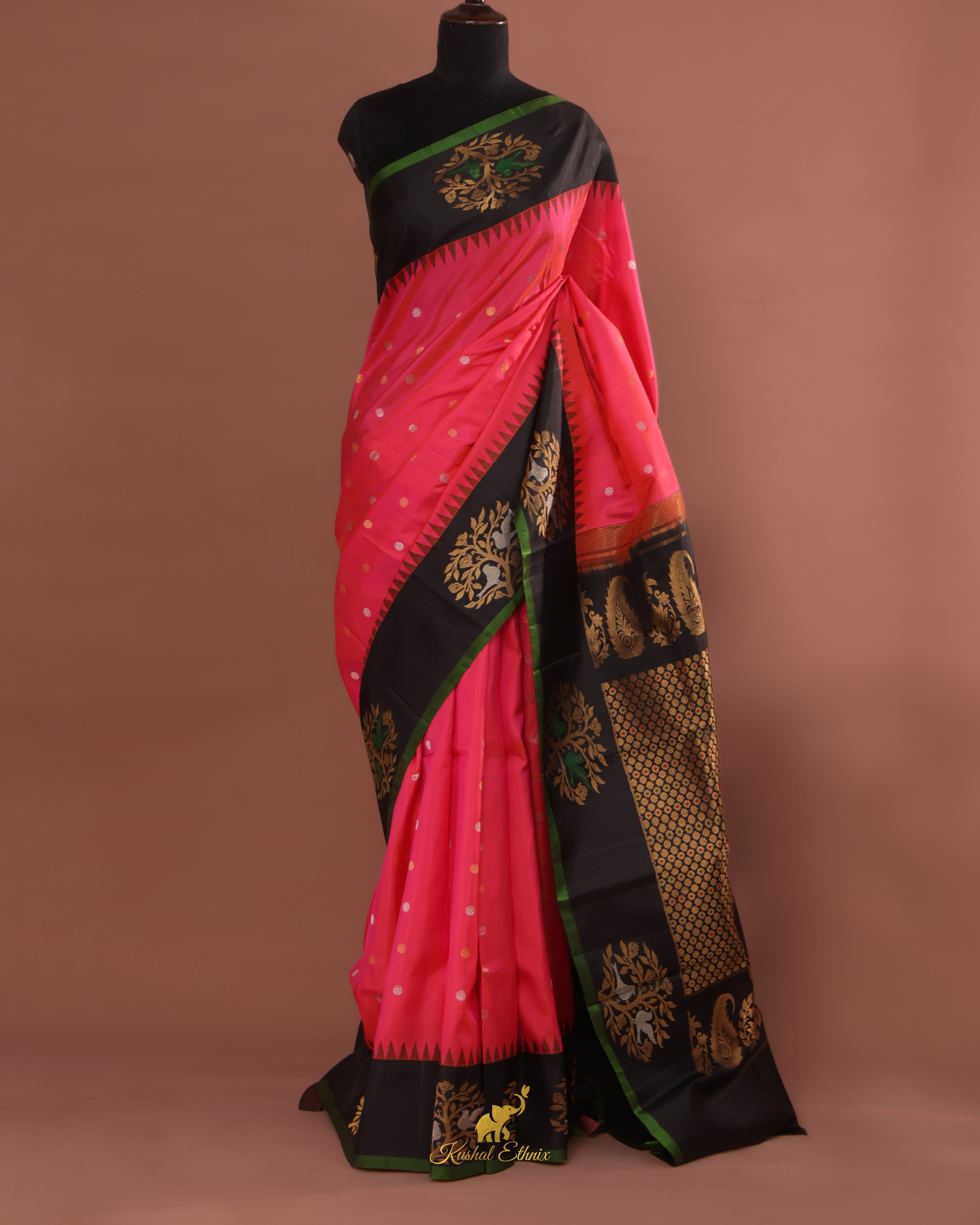 Pink Gadwal Pattu Saree