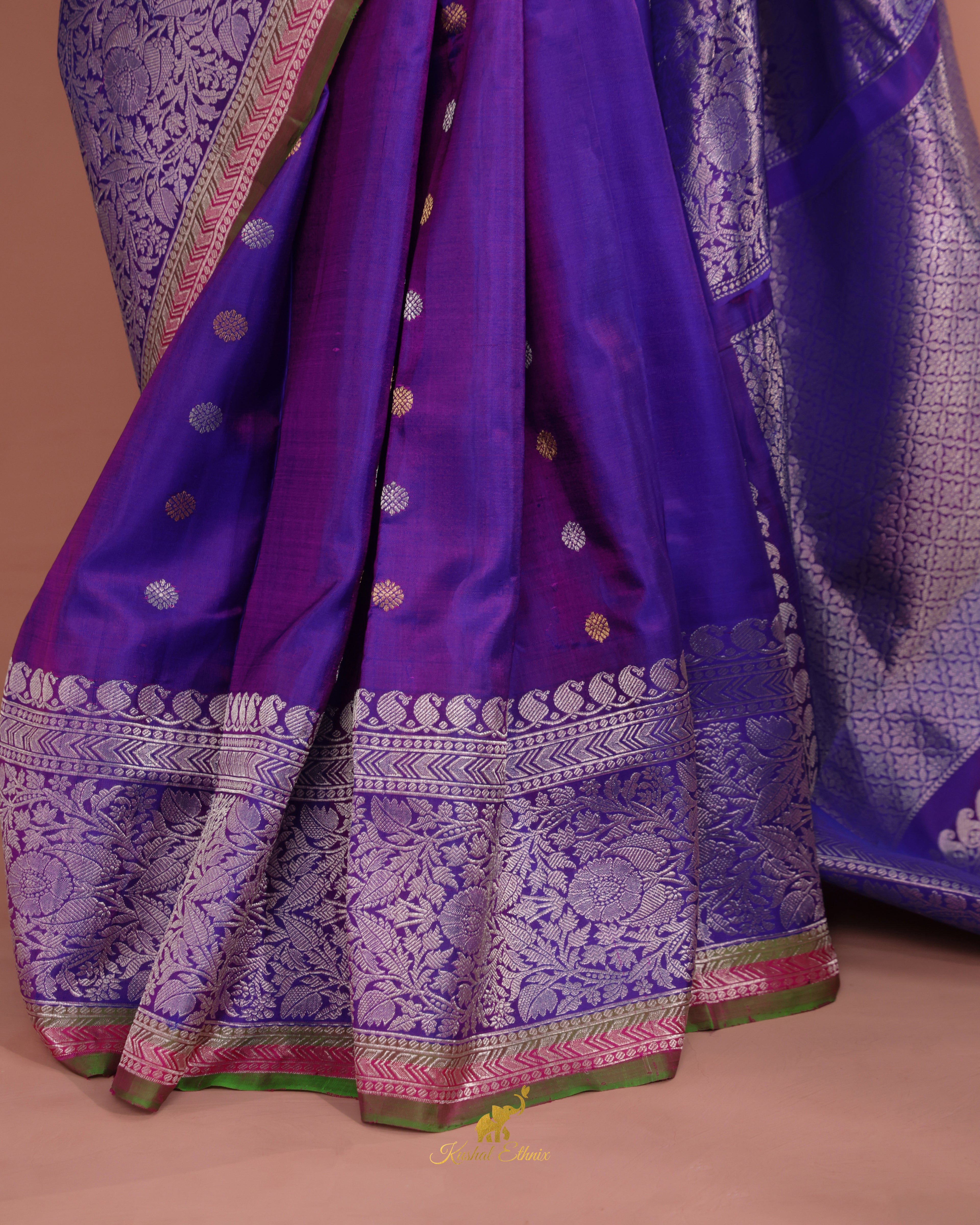 Purple Venkatagiri Pattu Saree