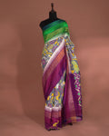 Grey Floral Ikkat Saree