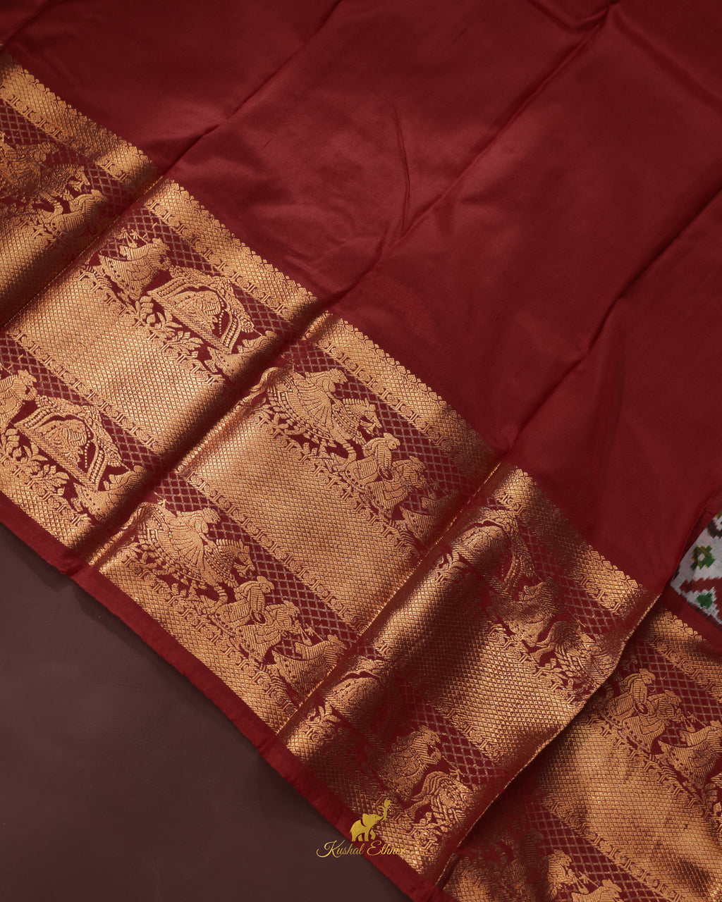 Grey Twill Ikkat Saree