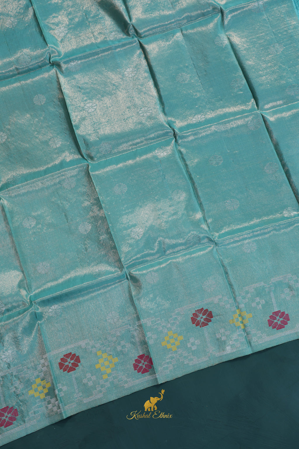 Aqua Blue 4-Ply Zari Kota Saree
