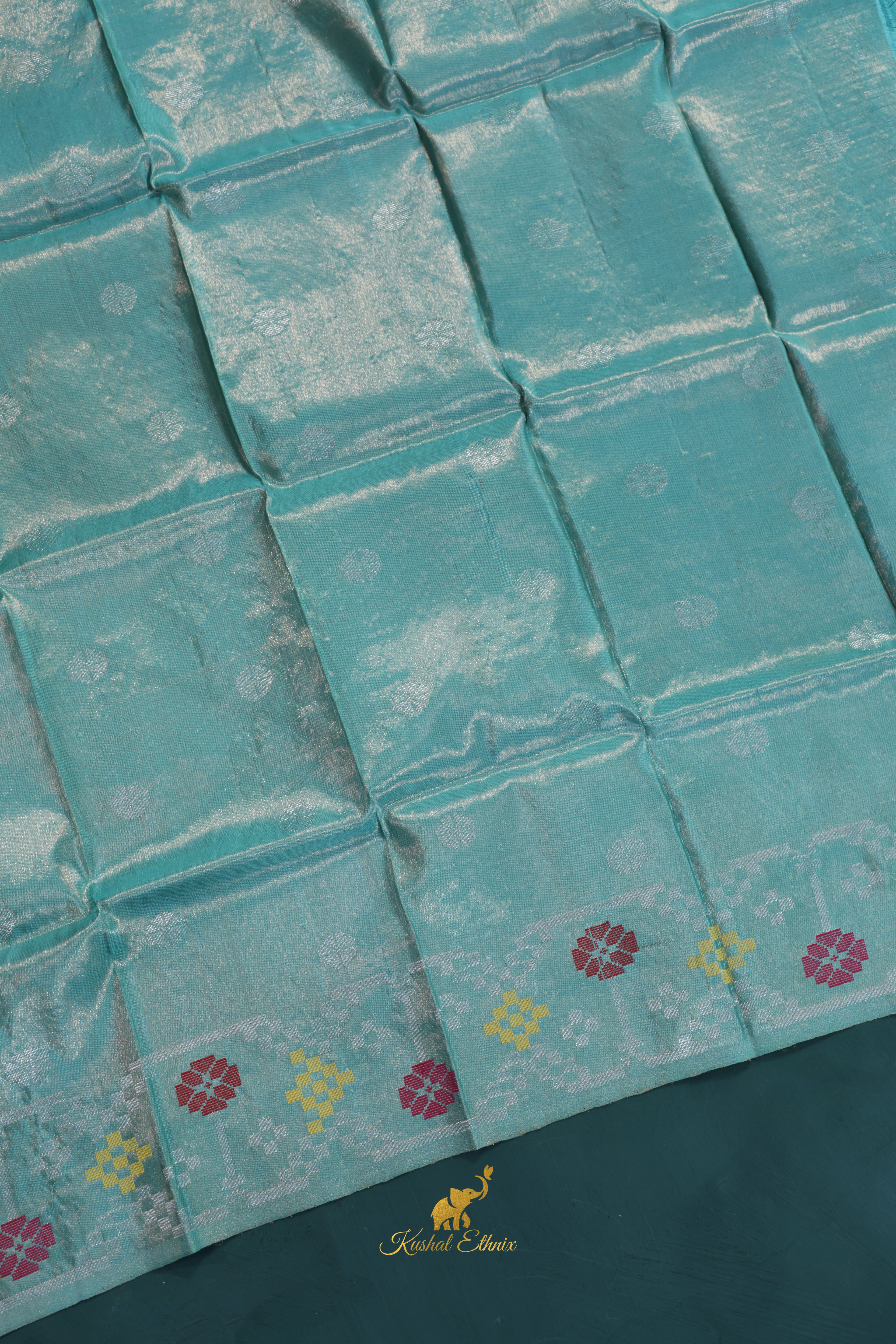 Aqua Blue 4-Ply Zari Kota Saree
