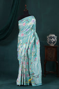Aqua Blue 4-Ply Zari Kota Saree