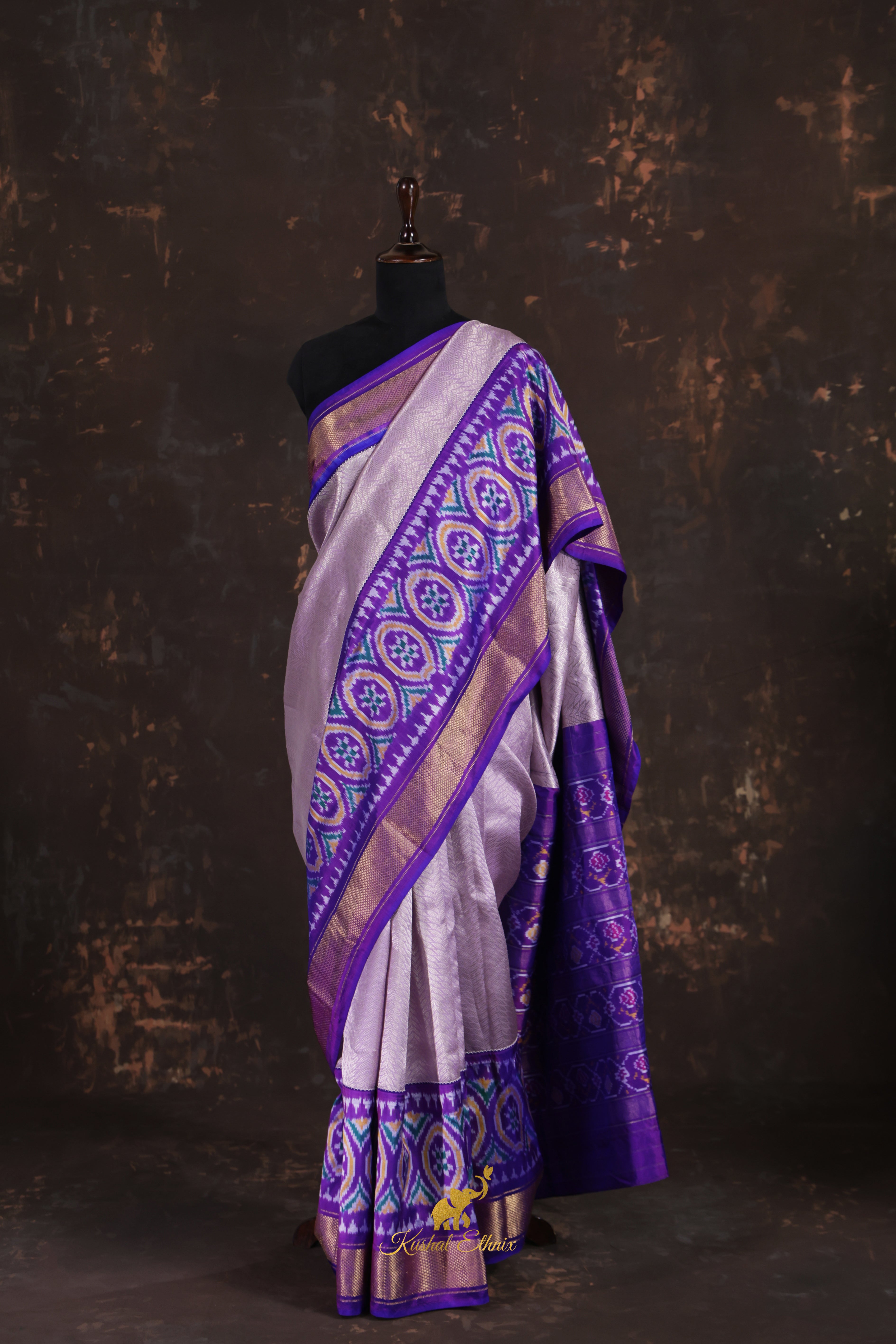 Lavender fusion saree