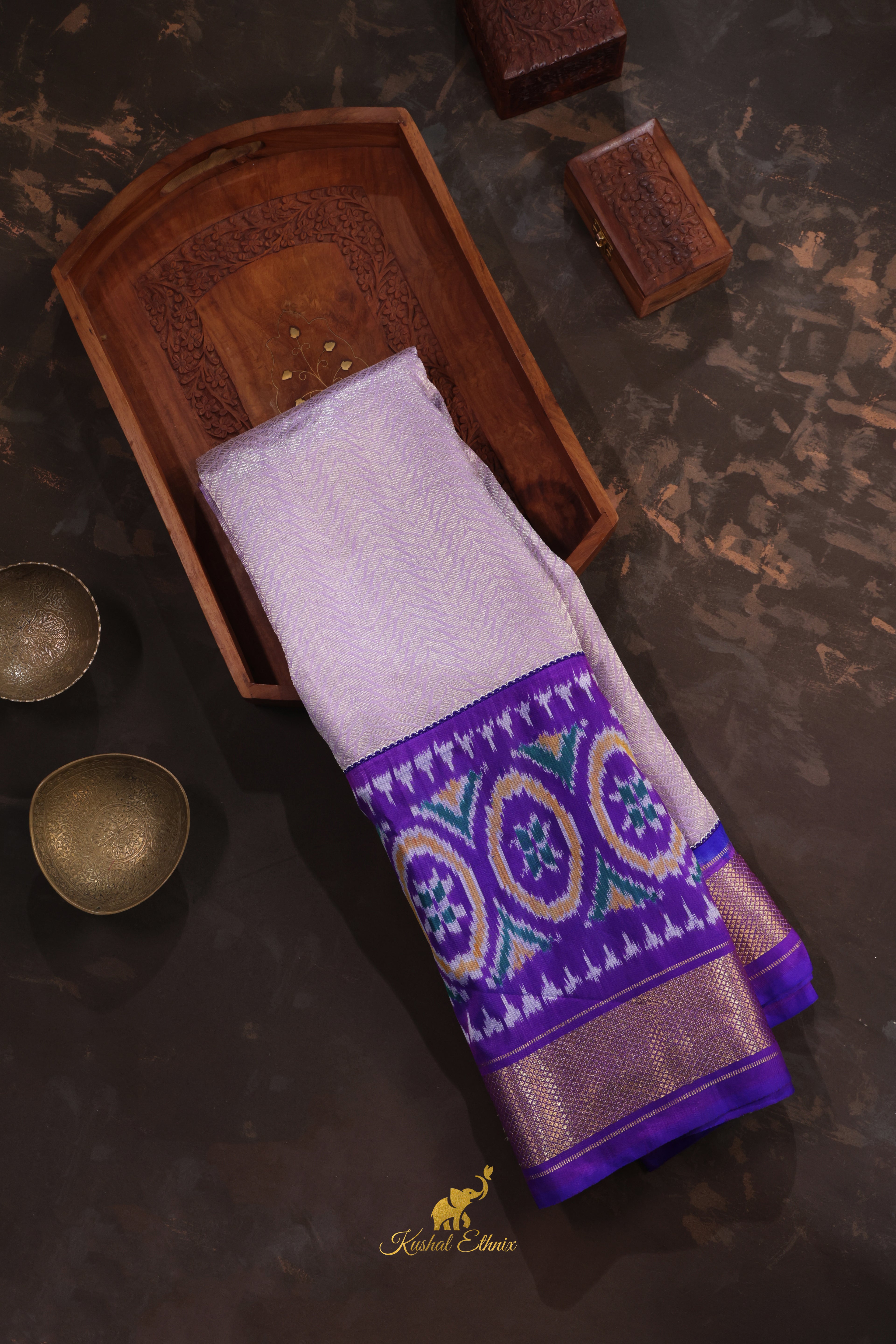 Lavender fusion saree