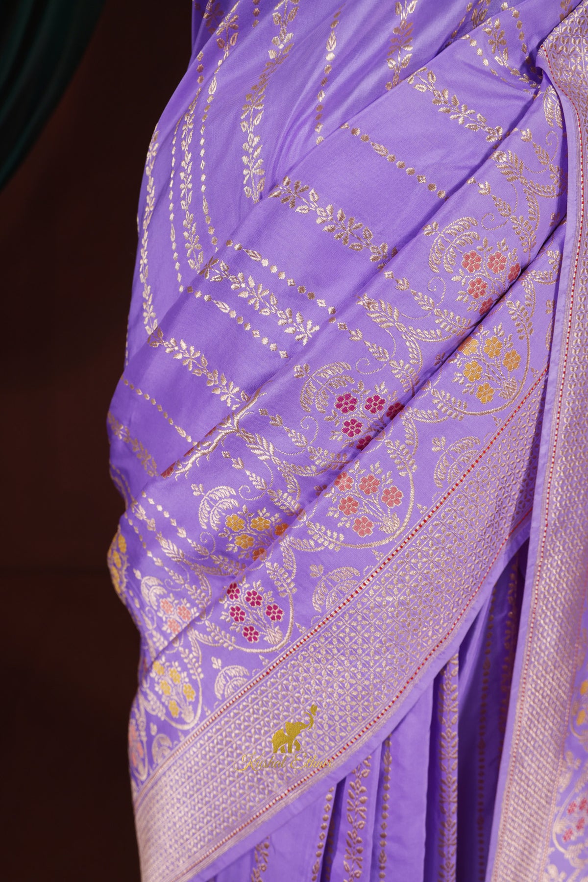 Lavender Banarasi Saree