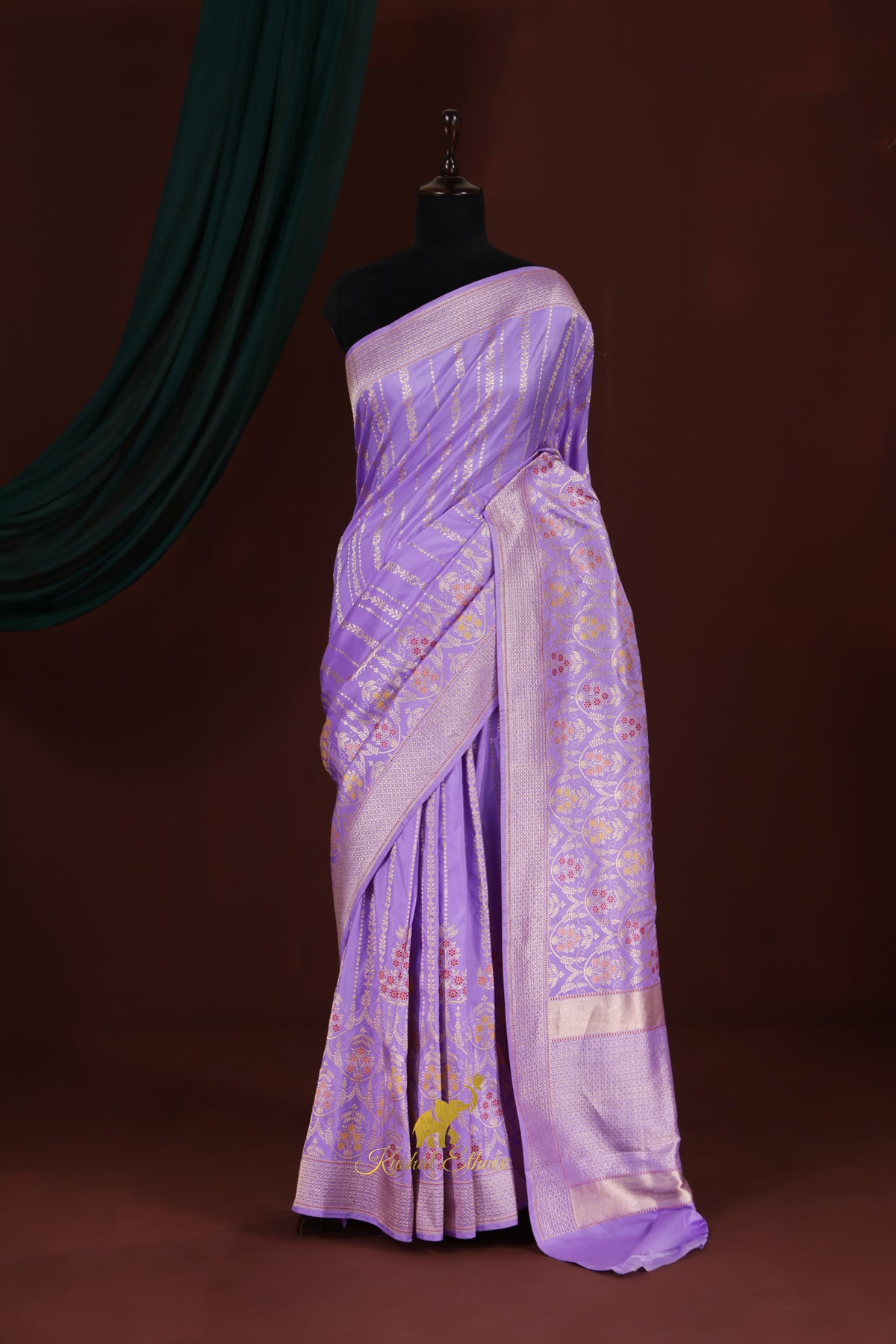 Lavender Banarasi Saree
