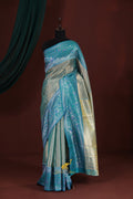 Aqua Blue Fusion Saree