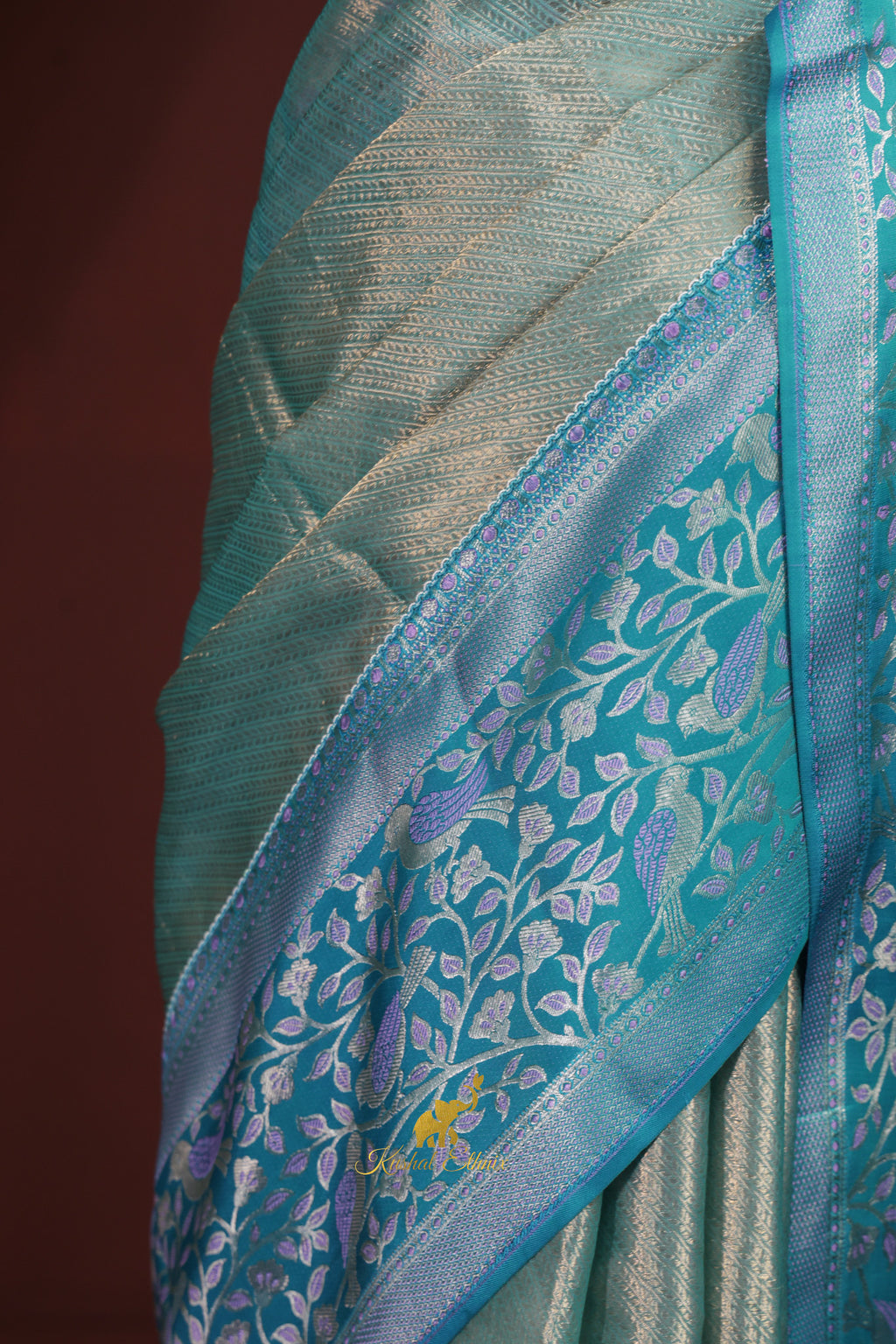 Aqua Blue Fusion Saree