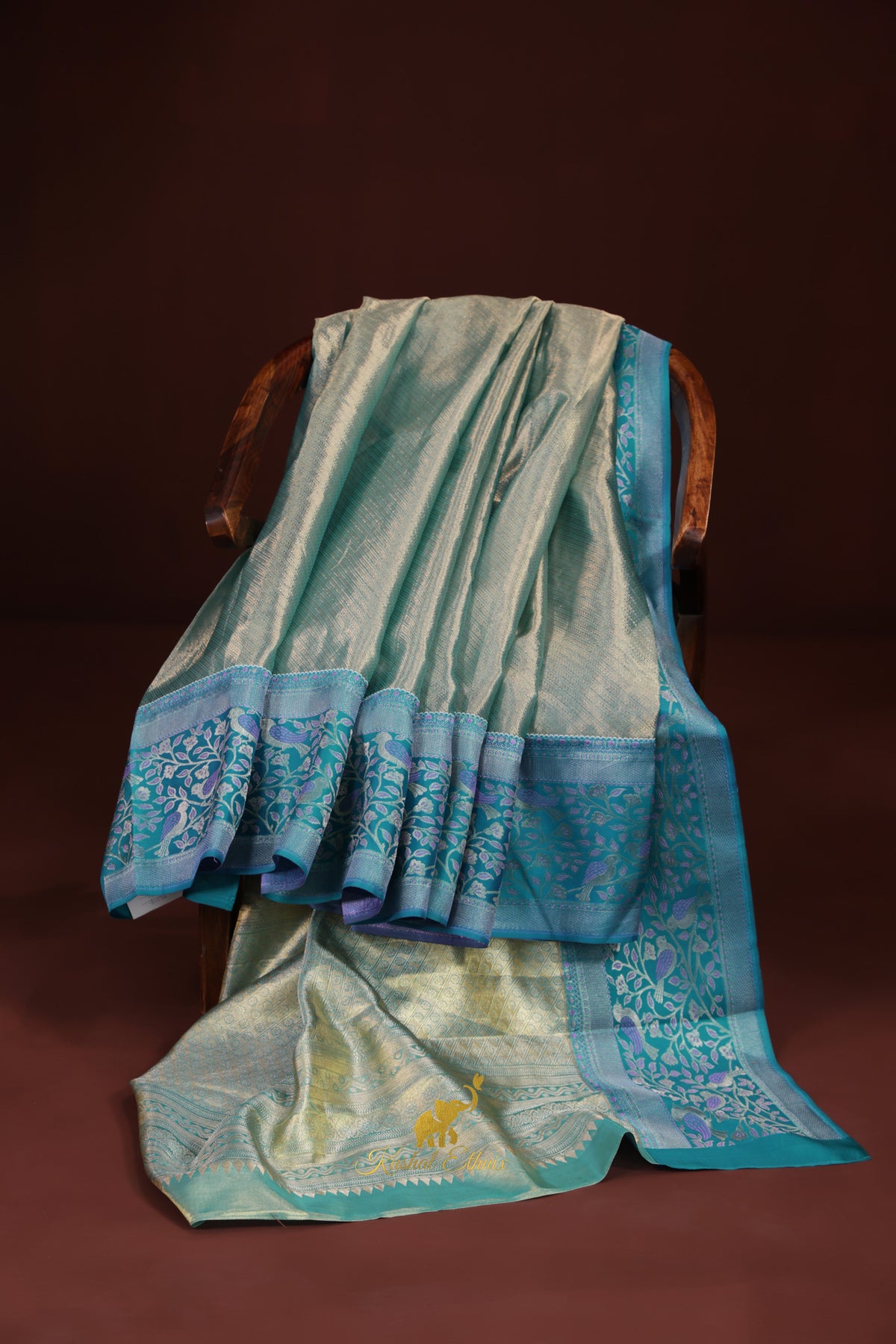 Aqua Blue Fusion Saree