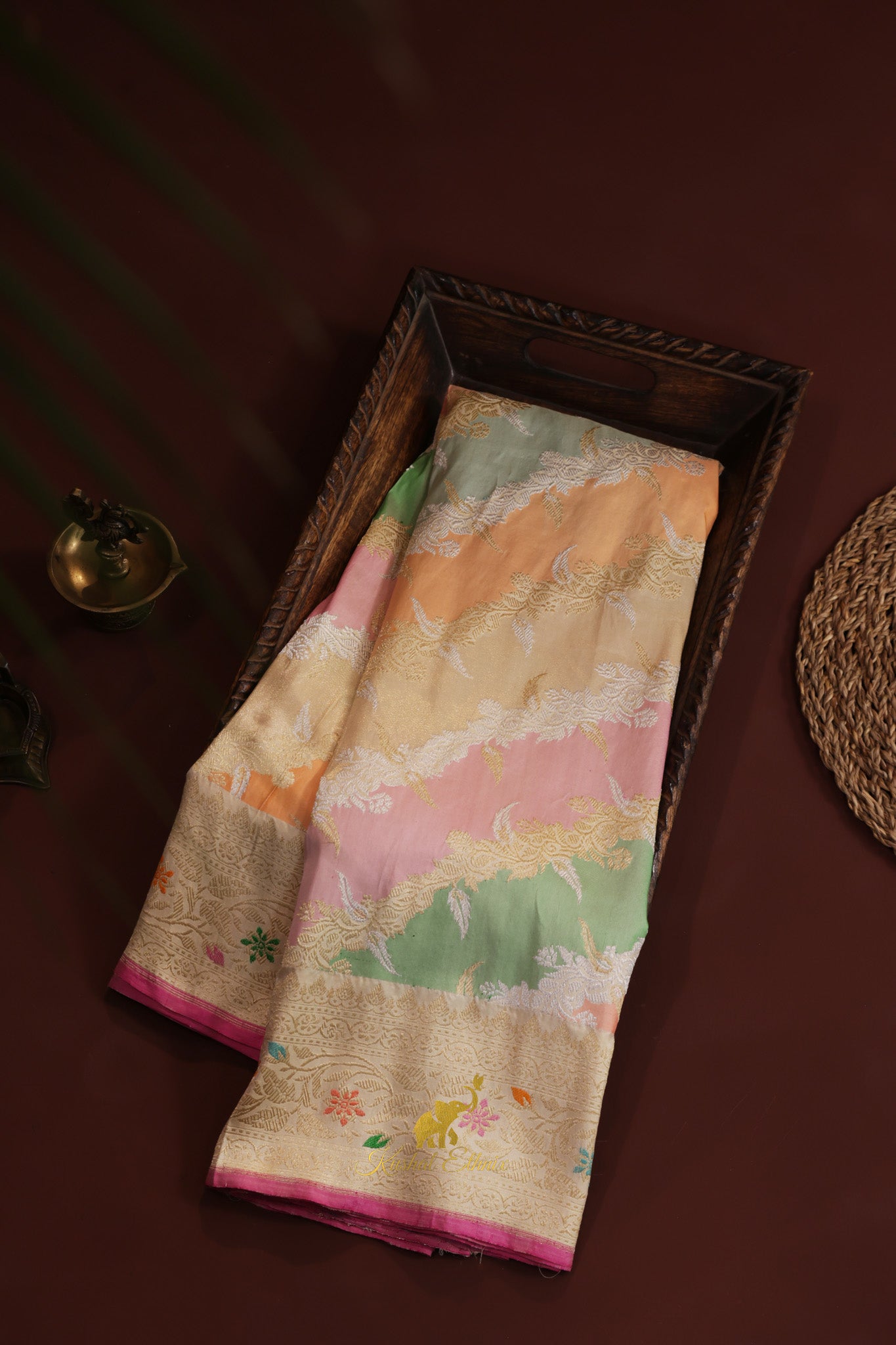 Pastel Banaras Rangkat Saree