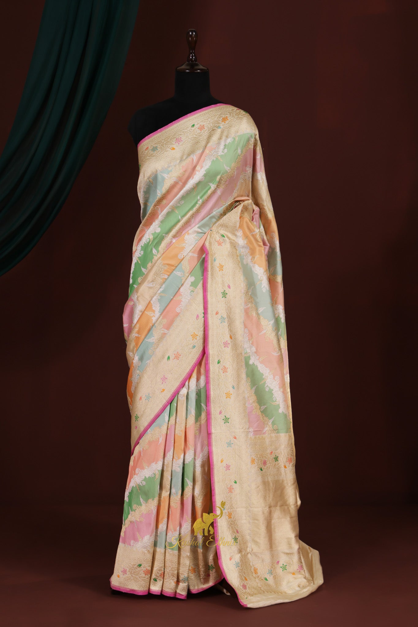 Pastel Banaras Rangkat Saree