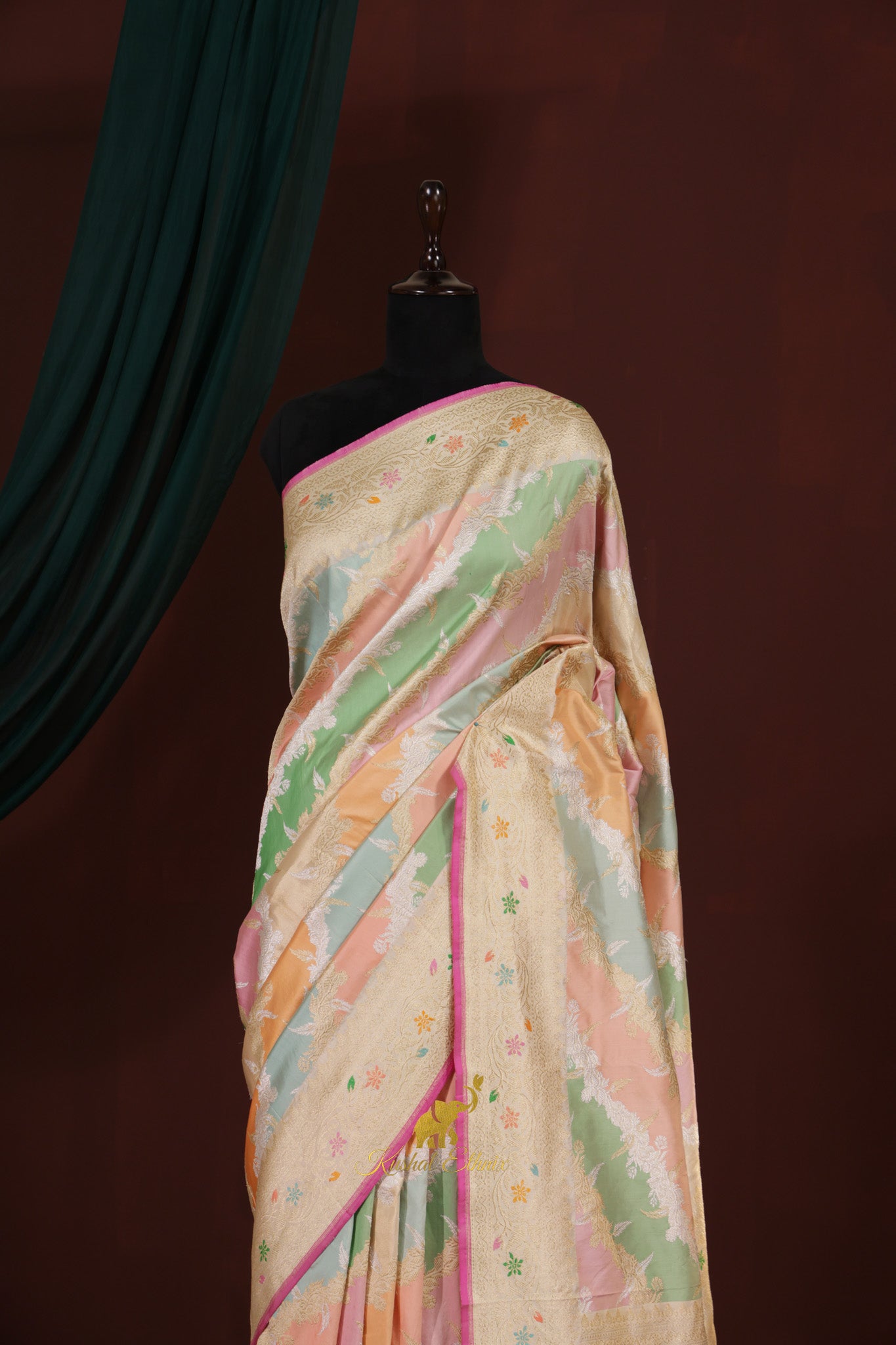 Pastel Banaras Rangkat Saree