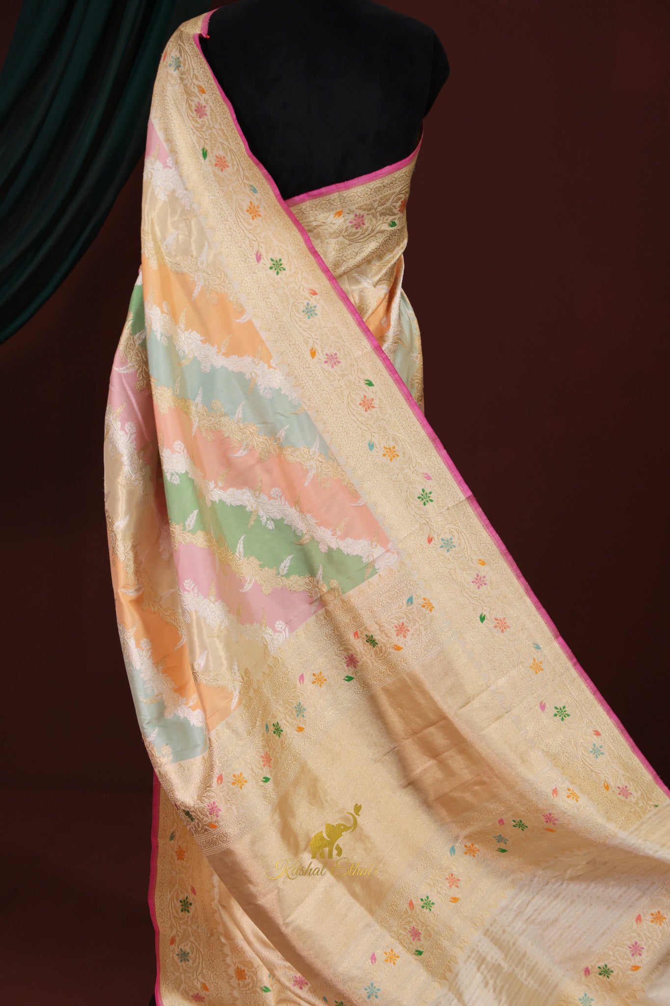 Pastel Banaras Rangkat Saree